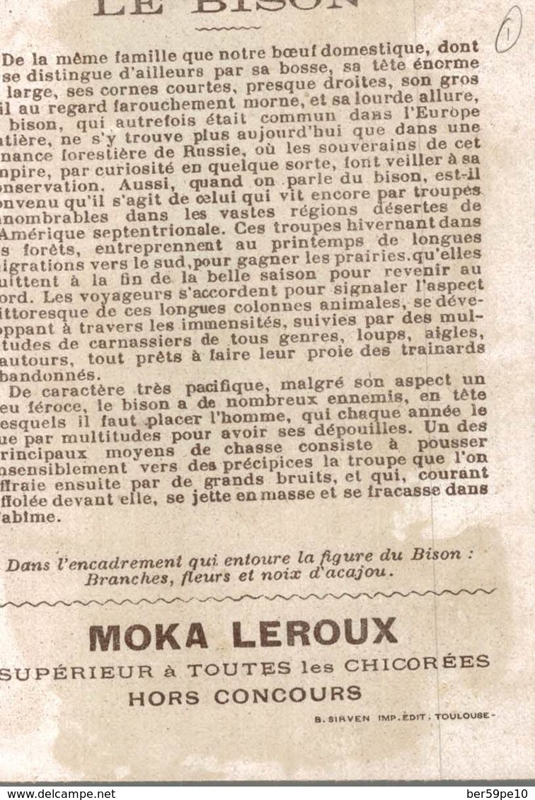 CHROMO  MOKA LEROUX  LE  BISON - Duroyon & Ramette