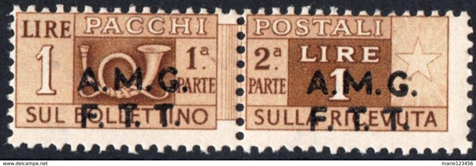 TRIESTE, ZONA A, ITALIA, ITALY, PACCHI POSTALI, 1947, FRANCOBOLLO NUOVO (MNH**) Michel PK1   Scott Q1 - Postal And Consigned Parcels