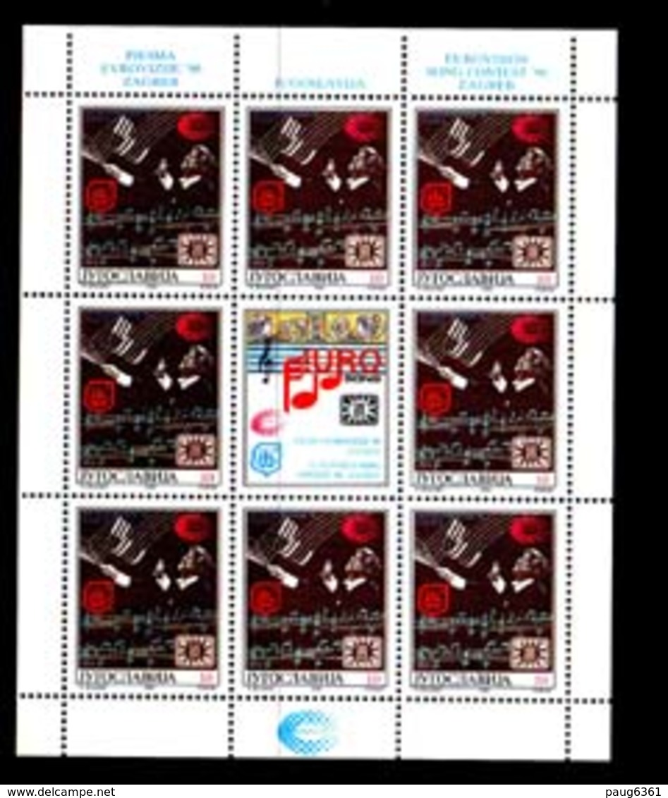 YOUGOSLAVIE 1990 FEUILLET EUROVISION YVERT N°2285/86  NEUF MNH** - Blokken & Velletjes