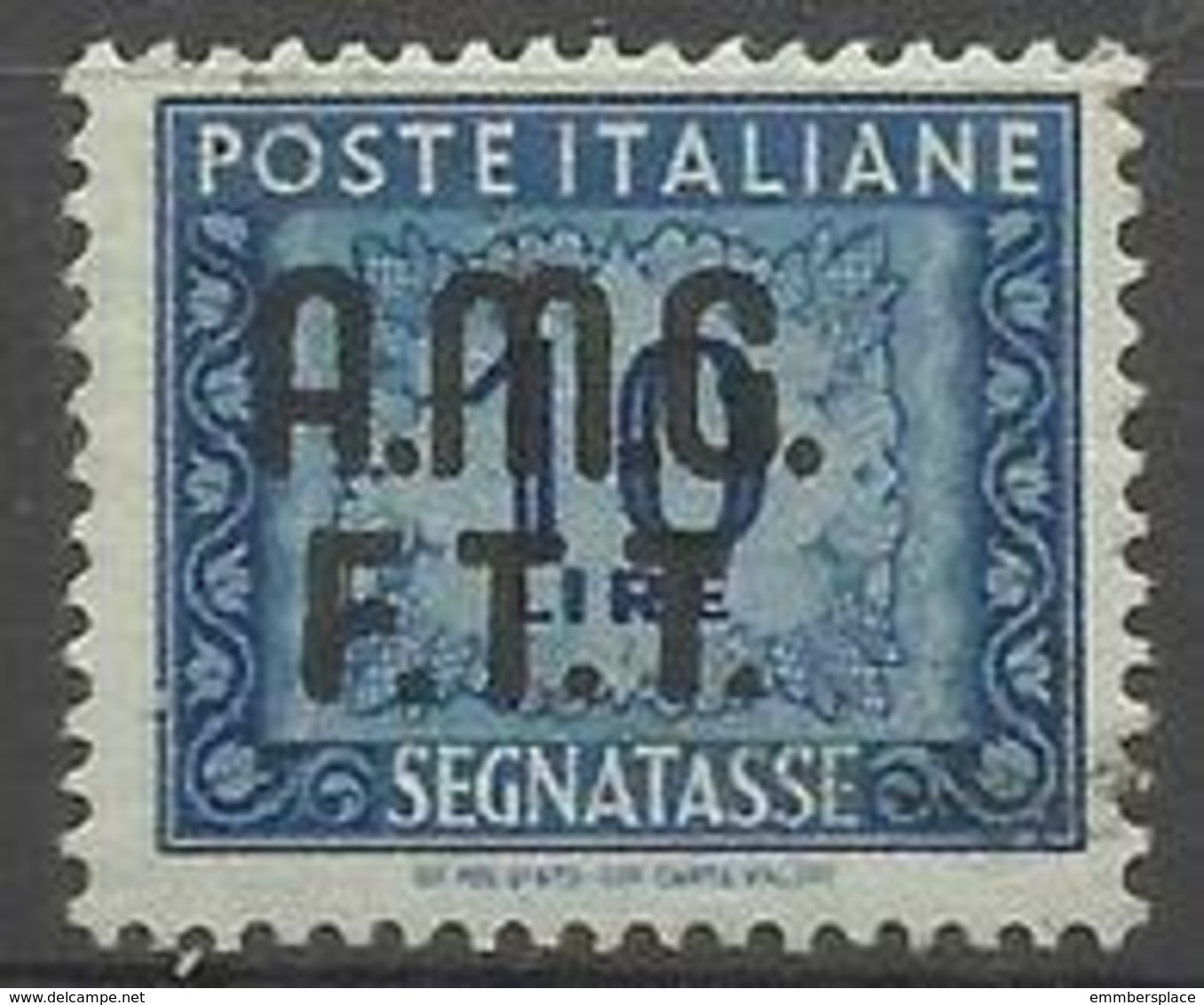 Trieste Zone A - 1949 Postage Due Numerals  10L Used (2-line Overprint)   SG D55 Sc J13 - Postage Due