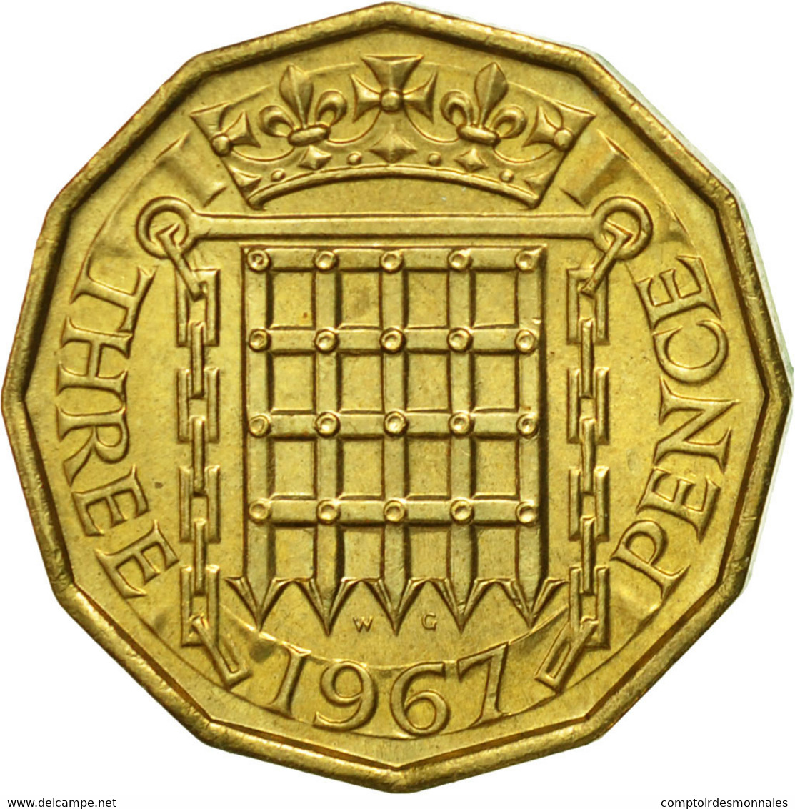 Monnaie, Grande-Bretagne, Elizabeth II, 3 Pence, 1967, SUP, Nickel-brass, KM:900 - F. 3 Pence