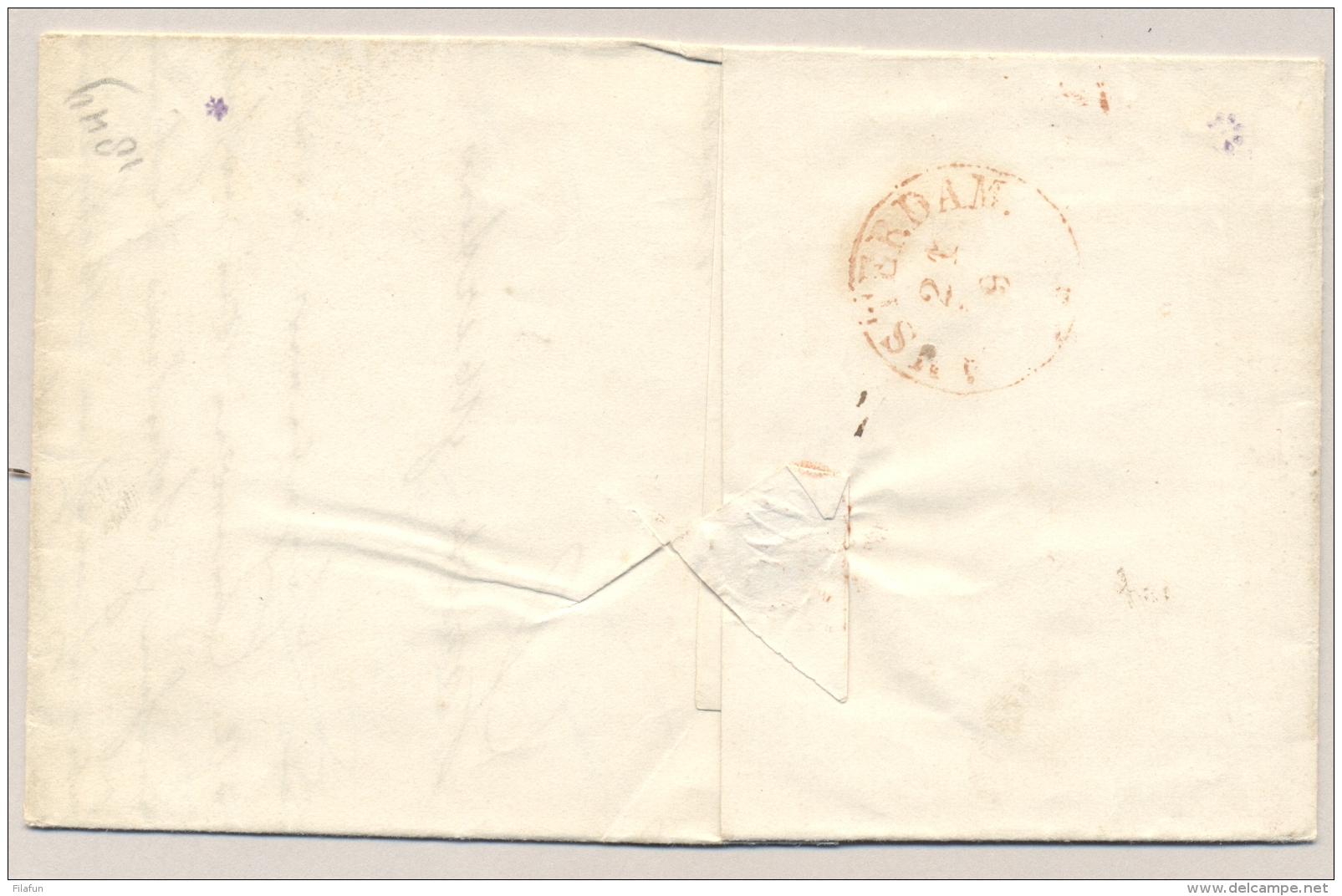 Nederland - 1849 - Complete Vouwbrief Met Rondstempel WINSCHOTEN Naar Amsterdam - ...-1852 Prephilately