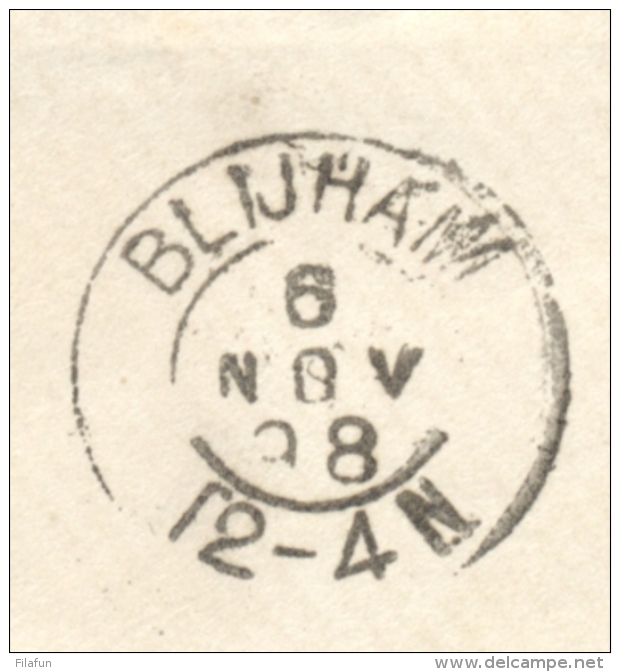 Nederland - 1898 - 5 Cent Hangend Haar Op Cover Van Kleinrond / KR BLIJHAM Naar Sellingen - Brieven En Documenten