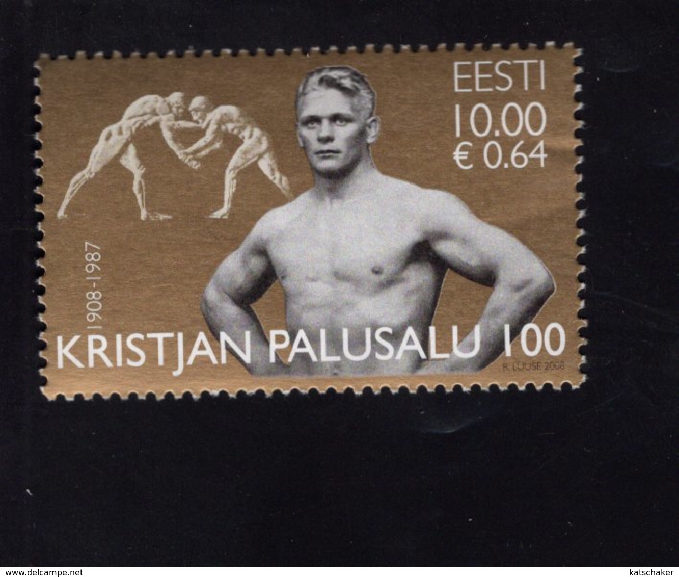 614140888 ESTLAND ESTONIA 2008 ** MNH  SCOTT 591 KRISTJAN PALUSALU OLYMPIC WRESTLING GOLD MEDALIST - Estonie