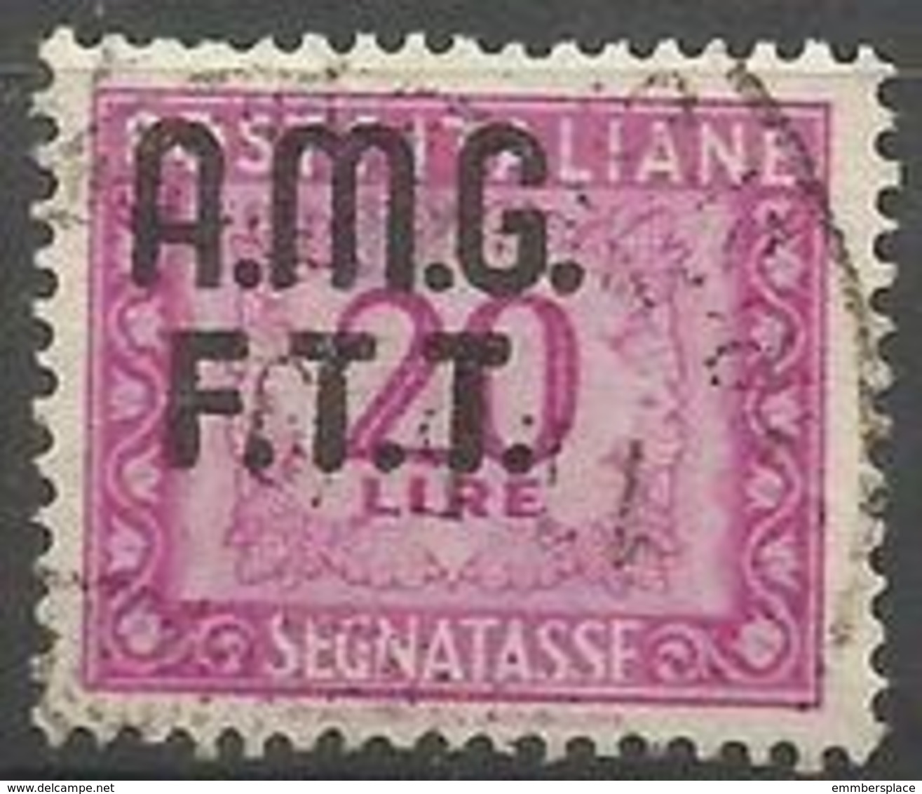 Trieste Zone A - 1949 Postage Due Numerals  20L Used (2-line Overprint)   SG D57 Sc J15 - Postage Due