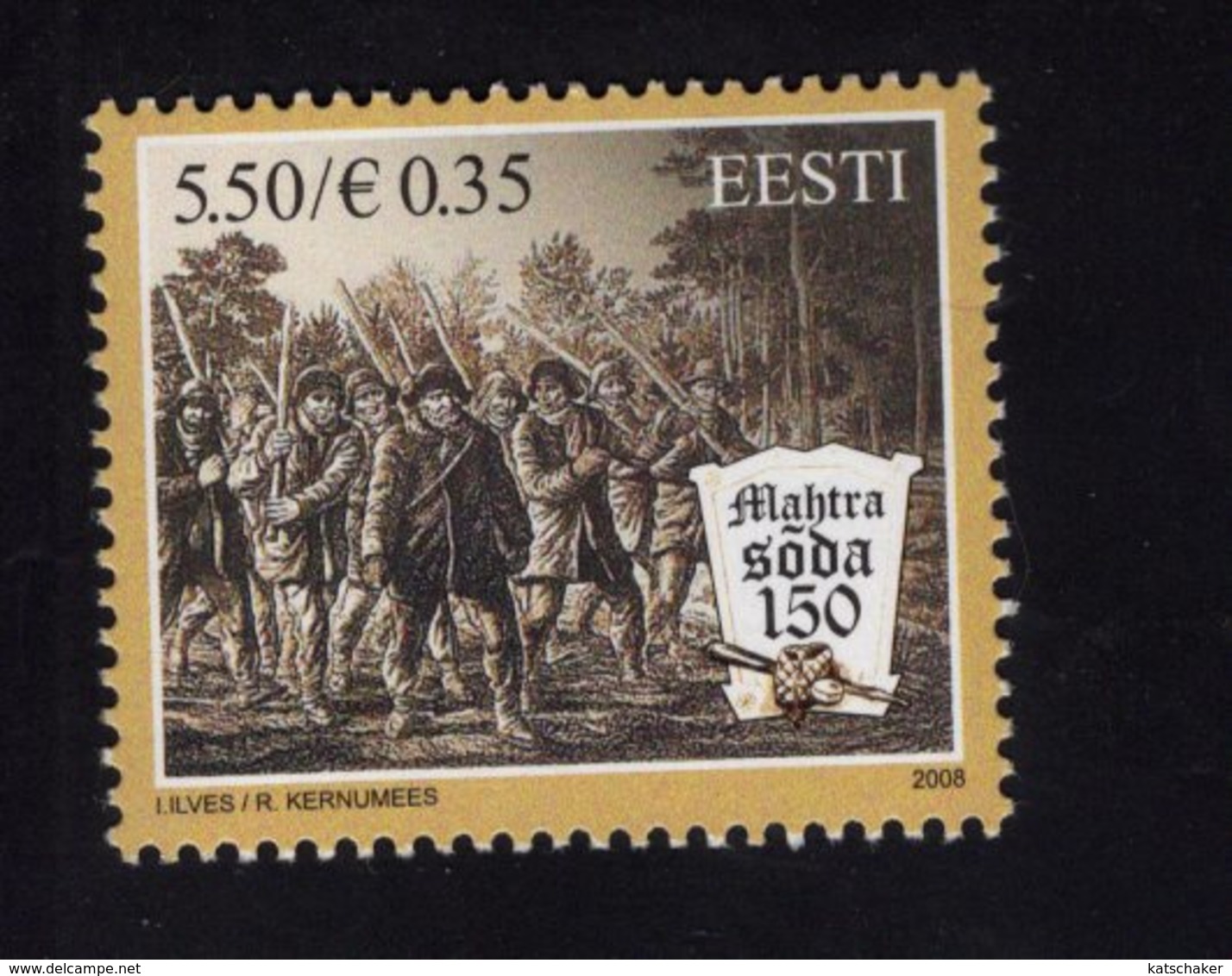 614148334 ESTLAND ESTONIA 2008 ** MNH  SCOTT 599 PEASANT WAR AT MAHTRA 150 TH ANNIV - Estonie