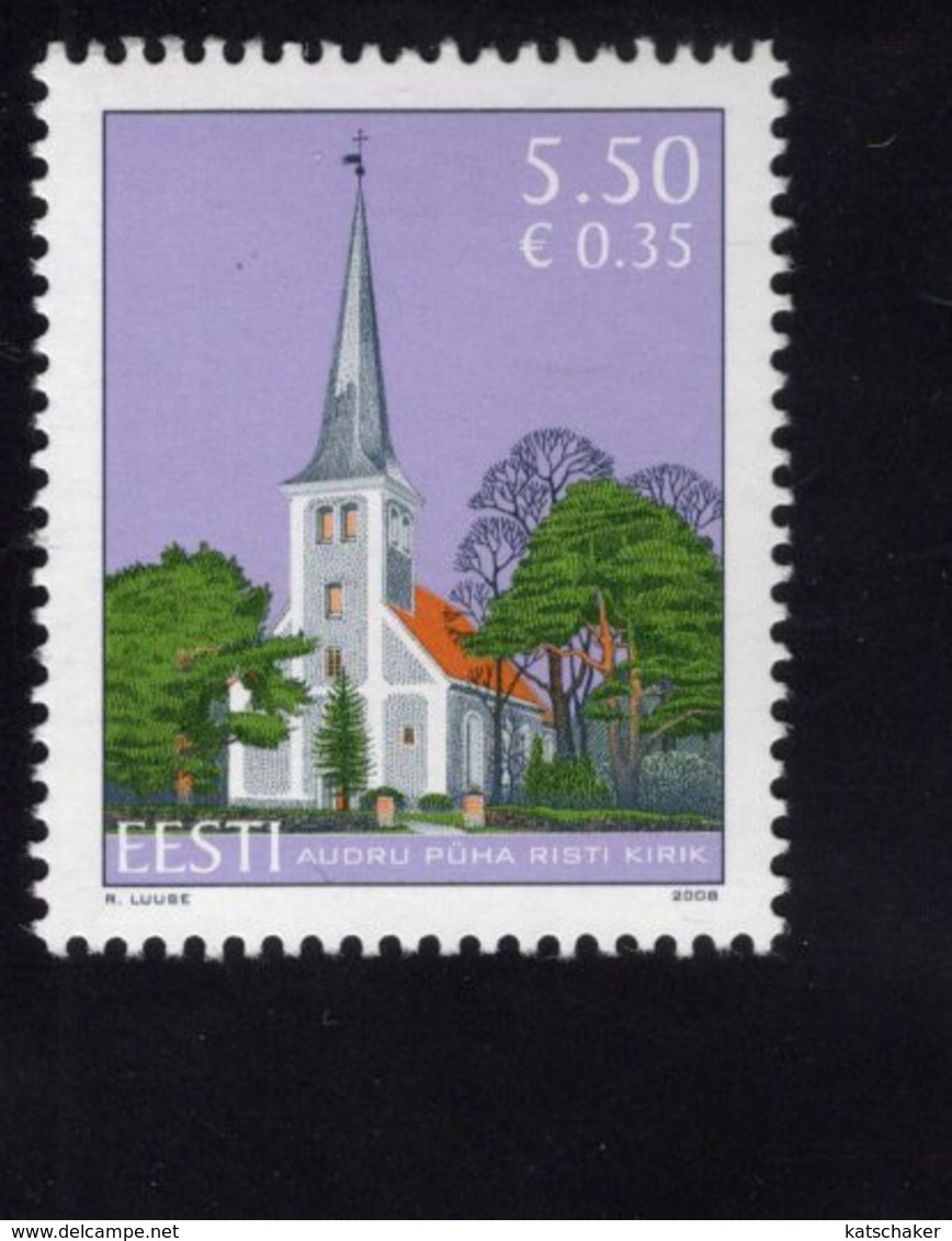 614151727 ESTLAND ESTONIA 2008 ** MNH  SCOTT 605 CHURCH OF THE HOLY CROSS AUDRU - Estonie