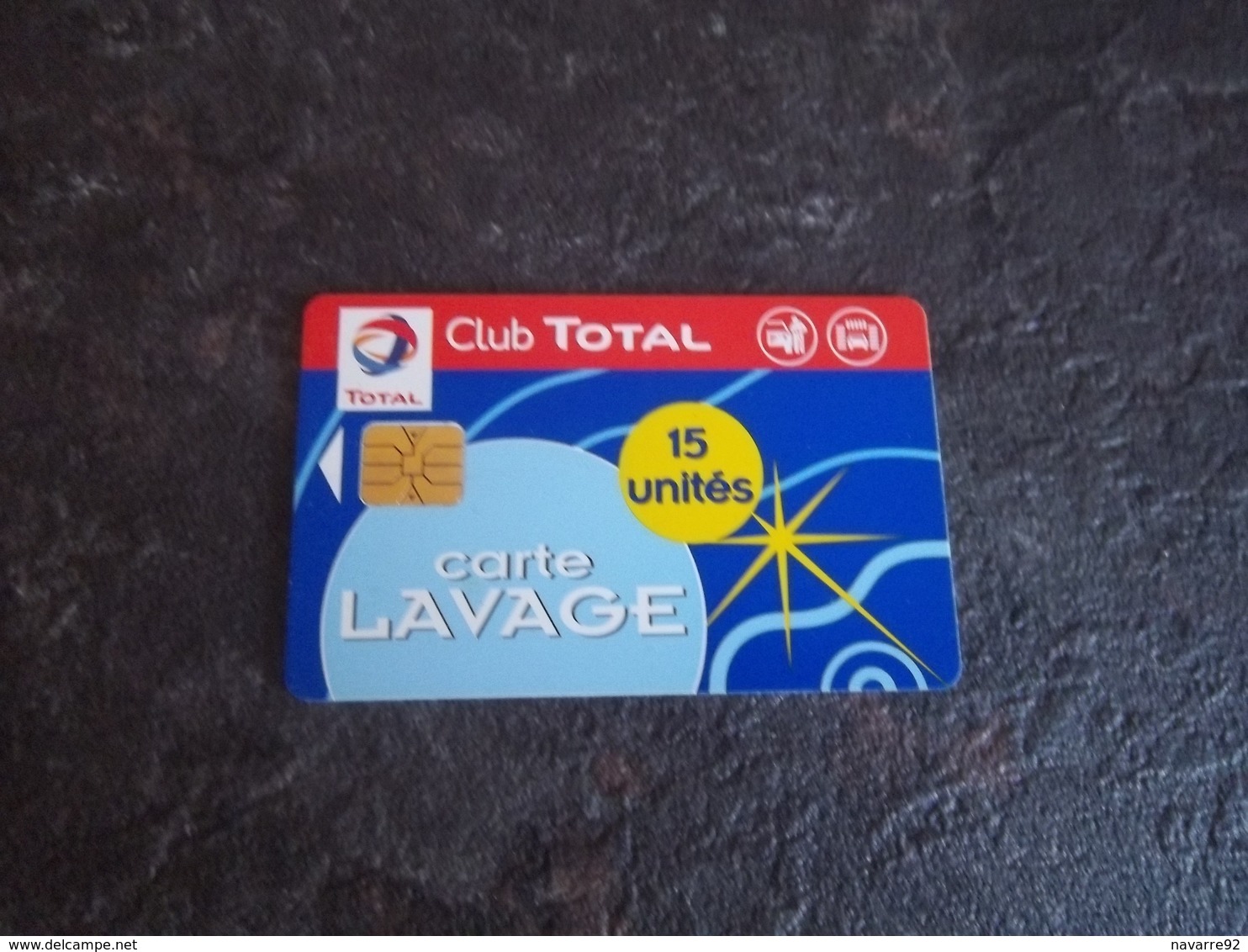 ANCIENNE CARTE A PUCE LAVAGE CLUB TOTAL 15 UNITES RARE T.B.E !!! - Colada De Coche