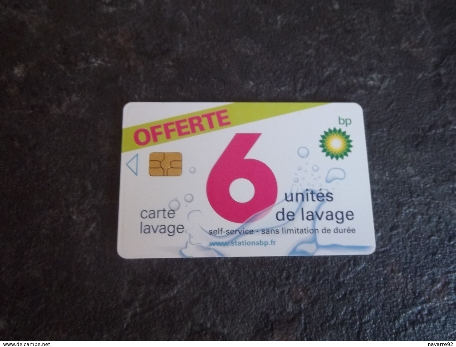 ANCIENNE CARTE A PUCE LAVAGE BP 6 UNITES CARTE OFFERTE PAS COURANT T.B.E !!! - Car-wash