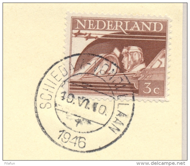 Nederland - 1946 - 3 Cent Bevrijdings Zegel Op Speciale Kaart Luchtpostcongres + Extra Stempel Op Az - Brieven En Documenten