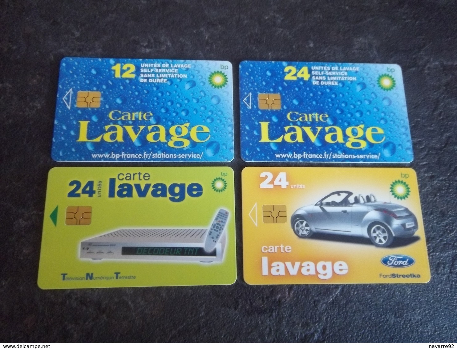 LOT DE 4 CARTES A PUCE LAVAGE BP AVEC 2 SERIES LIMITEES T.B.E !!! - Car Wash Cards