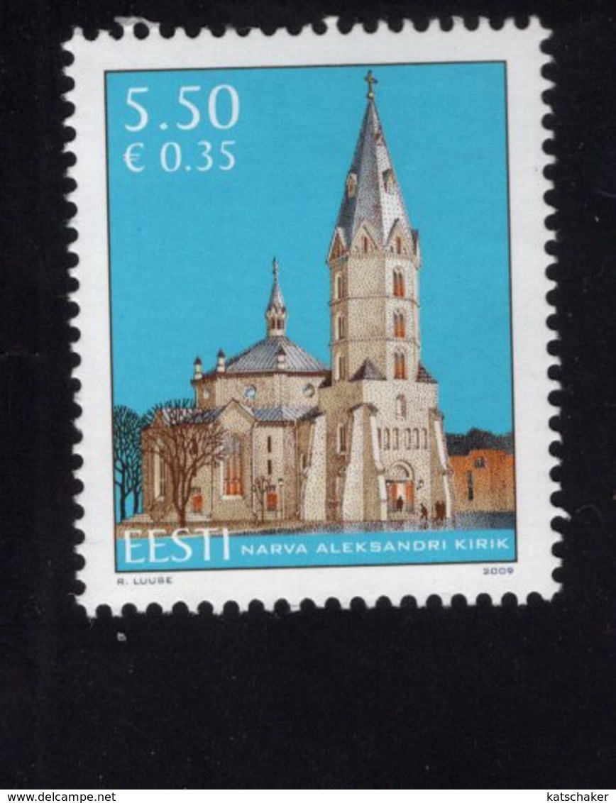 614160169 ESTLAND ESTONIA 2009 ** MNH  SCOTT 621 ALEXANDER CHURCH NARVA 125TH ANNIV - Estonie