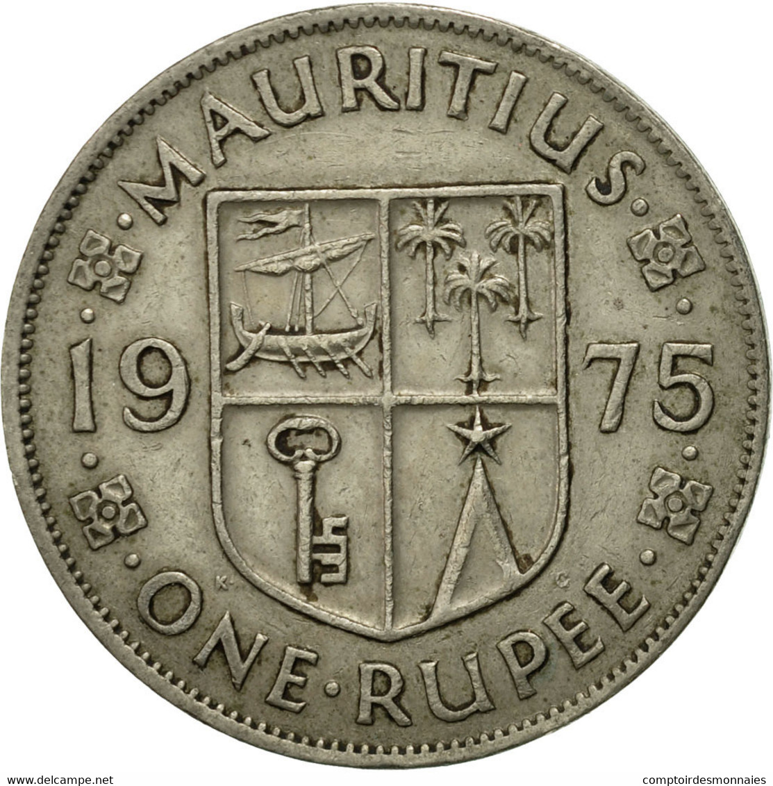 Monnaie, Mauritius, Elizabeth II, Rupee, 1975, TB+, Copper-nickel, KM:35.1 - Mauricio