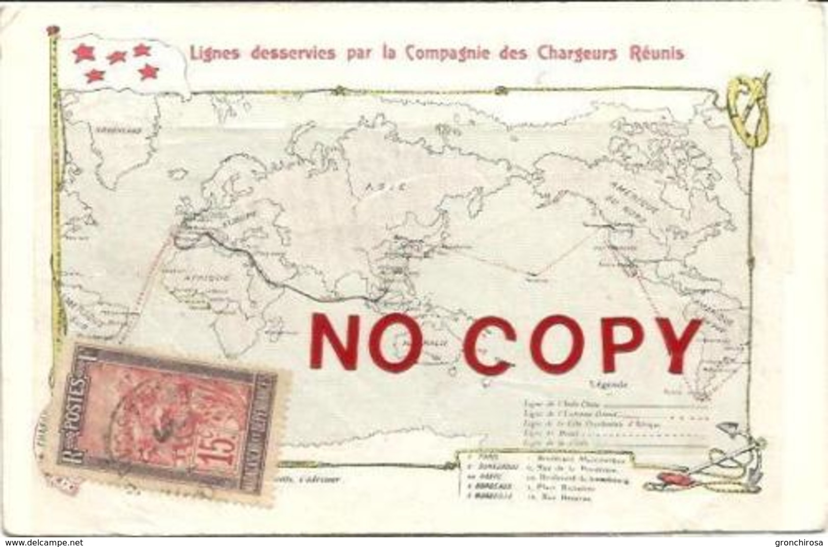 Lignes Maritimes Desservies Par La Compagnie Des Chargeurs Réunis. Saigon 20.9.1907. - Altri & Non Classificati