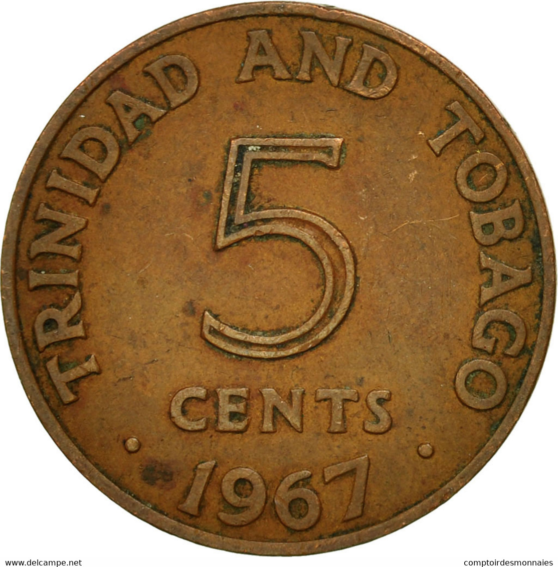 Monnaie, TRINIDAD & TOBAGO, 5 Cents, 1967, Franklin Mint, TB+, Bronze, KM:2 - Trinité & Tobago