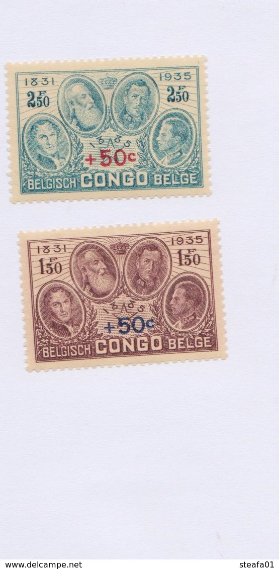 Congo Belge, Belgisch Congo, 50e Verjaardag Onafhankelijke Staat Congo, Nrs 187 En 189 Opdruk Toeslag. - Neufs