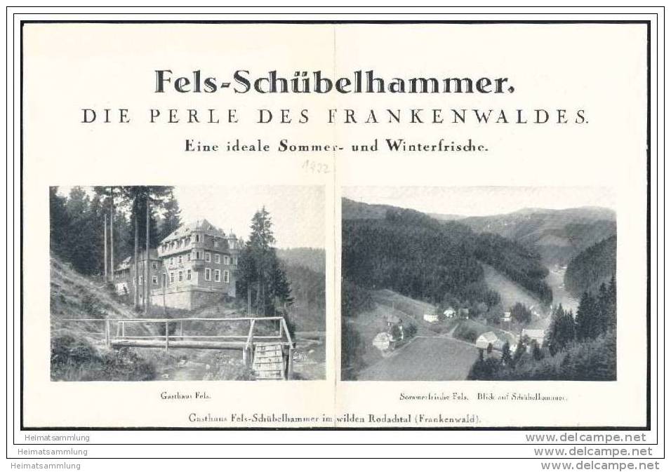 Fels-Schübelhammer - Gast- Und Pensionshaus Fels - Schwarzenbach Am Wald - DIN-A4 Blatt Mit 3 Abbildungen - Gefaltet - Bayern