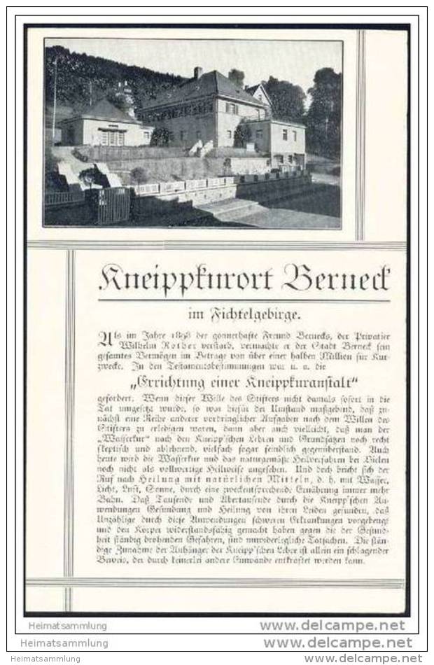 Kneippkurort Berneck Im Fichtelgebirge 30er Jahre - Faltblatt Mit 4 Abbildungen - Bavière