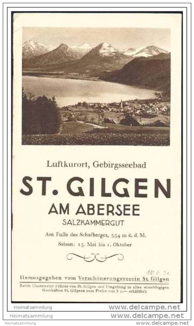 St. Gilgen 1931 - 20 Seiten Mit 40 Abbildungen - Lageplan Gezeichnet Von Ludwig Feitzinger 1927 - Oostenrijk