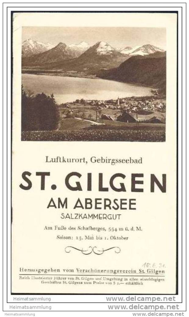 St. Gilgen 1931 - 20 Seiten Mit 40 Abbildungen - Lageplan Gezeichnet Von Ludwig Feitzinger 1927 - Autriche