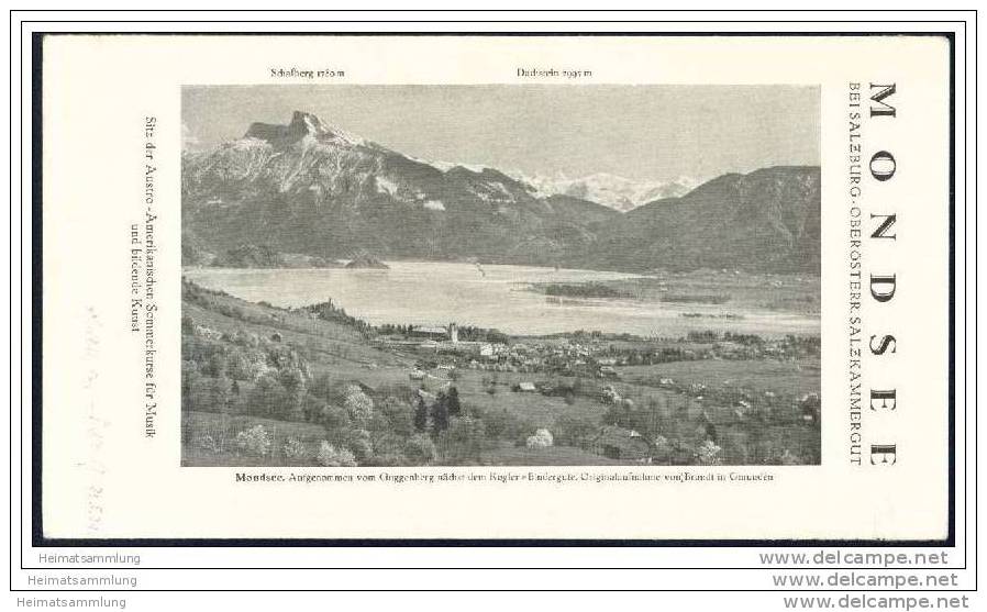 Mondsee 1931 - Faltblatt Mit 6 Abbildungen - Hotel- Und Gasthof-Verzeichnis - Oesterreich