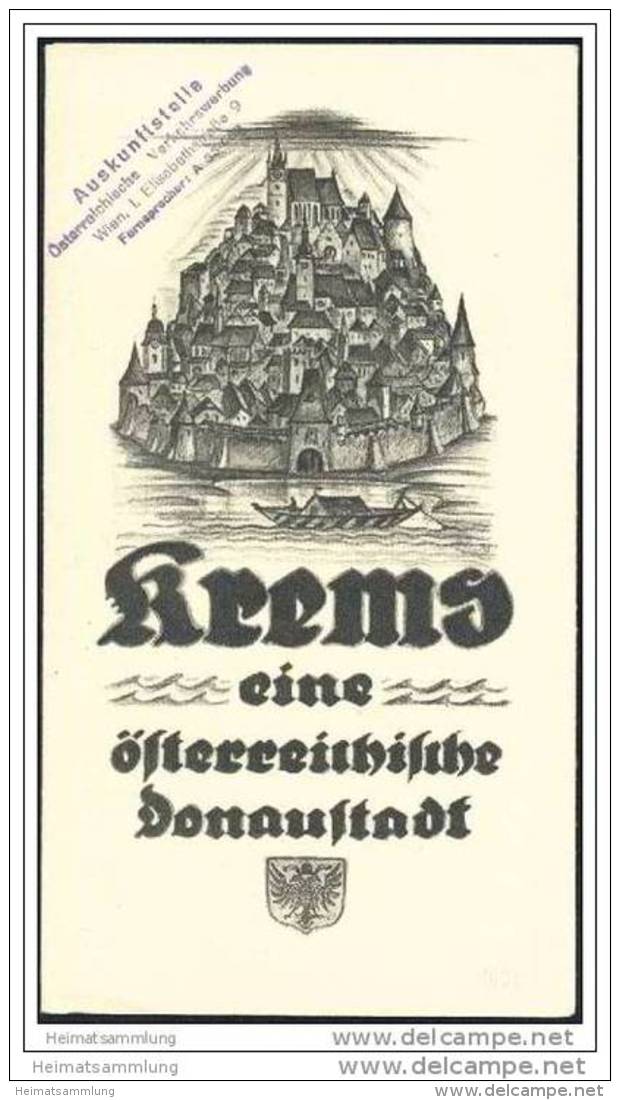 Österreich - Krems An Der Donau 1930 - Faltblatt Mit 15 Abbildungen - Lageplan - Reiseprospekte