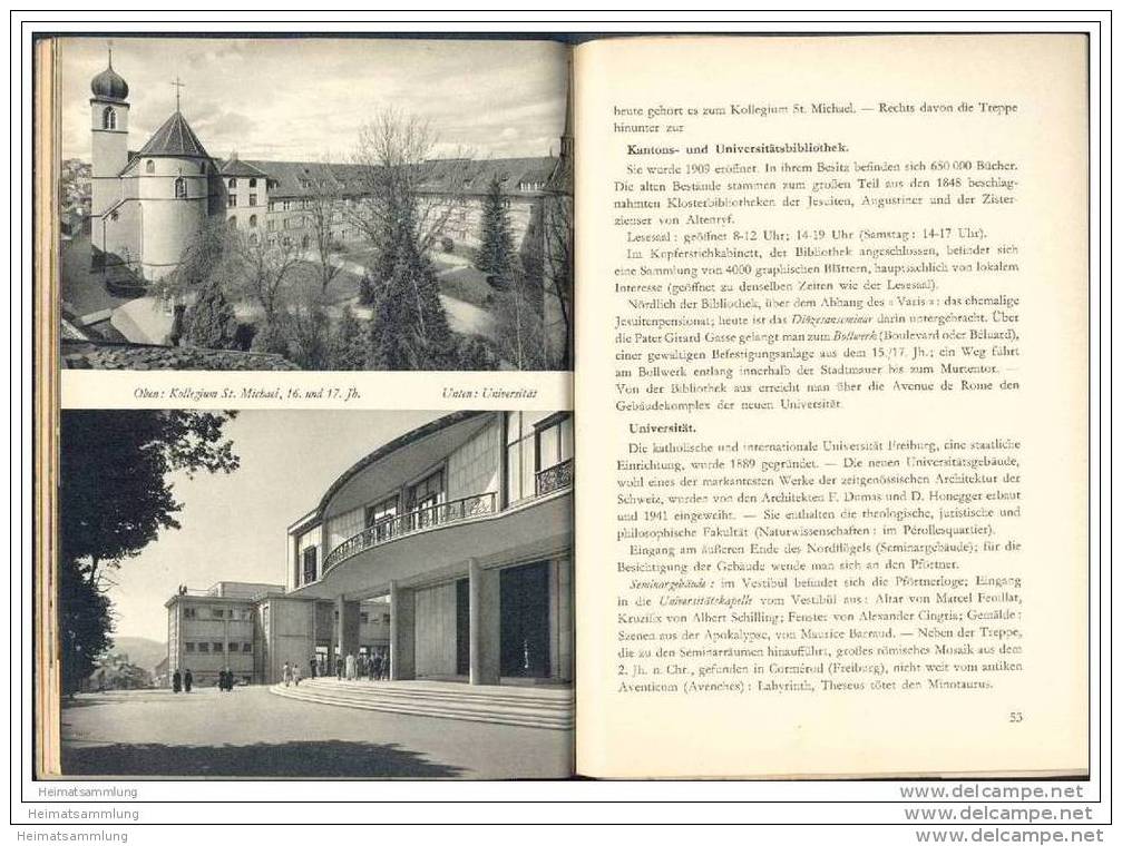 Fribourg Ville D'Art 1957 - 78 Seiten Mit Unzähligen Abbildungen - Suiza