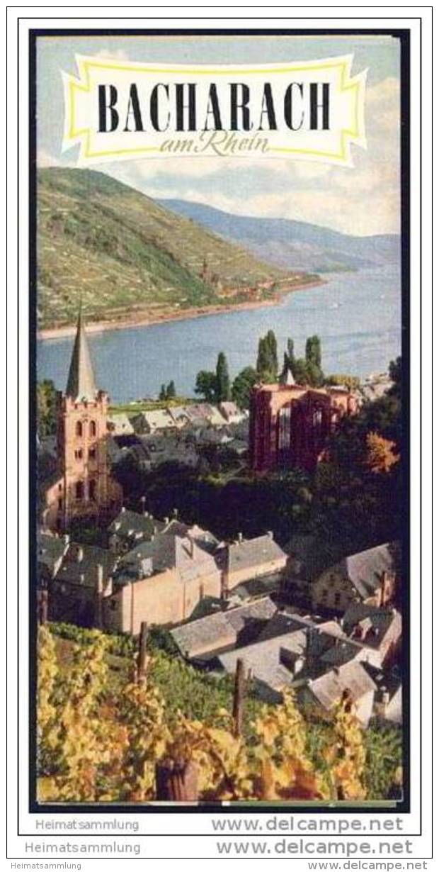 Bacharach Am Rhein 1958 - Faltblatt Mit 10 Abbildungen - Beherbergungs- Und Gaststätten-Nachweis - Rheinland-Pfalz