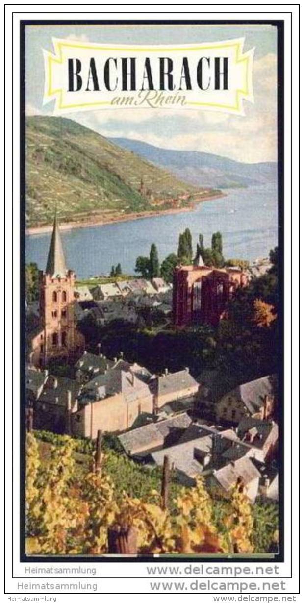 Bacharach Am Rhein 1958 - Faltblatt Mit 10 Abbildungen - Beherbergungs- Und Gaststätten-Nachweis - Renania-Palatinat