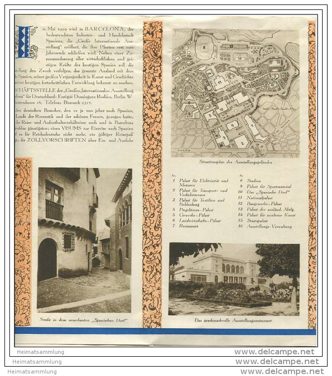 Spanien - Barcelona 1929 - Faltblatt Mit 14 Abbildungen - España