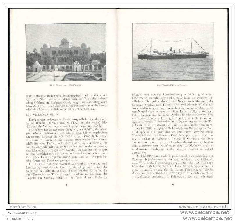 Libyen - Tripoli 30er Jahre - Tripolis 28 Seiten Mit 22 Abbildungen - Stadtplan - Italie