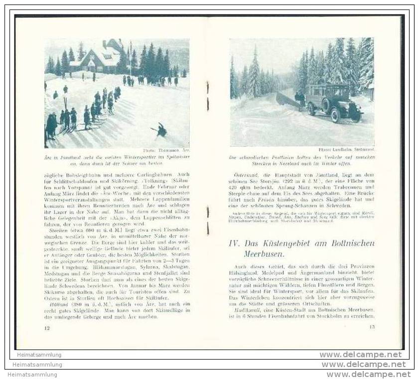Wintersport In Schweden 1932 - 24 Seiten Mit 17 Abbildungen - Suède