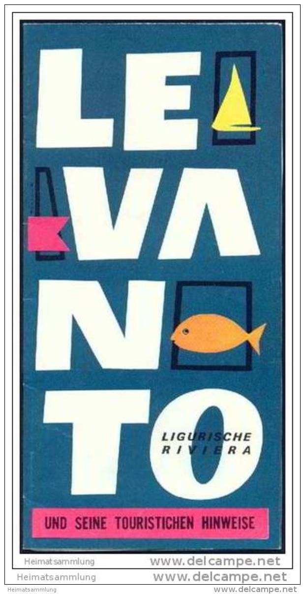 Levanto 1967 - Faltblatt Mit 13 Abbildungen - Ortsplan - Italië