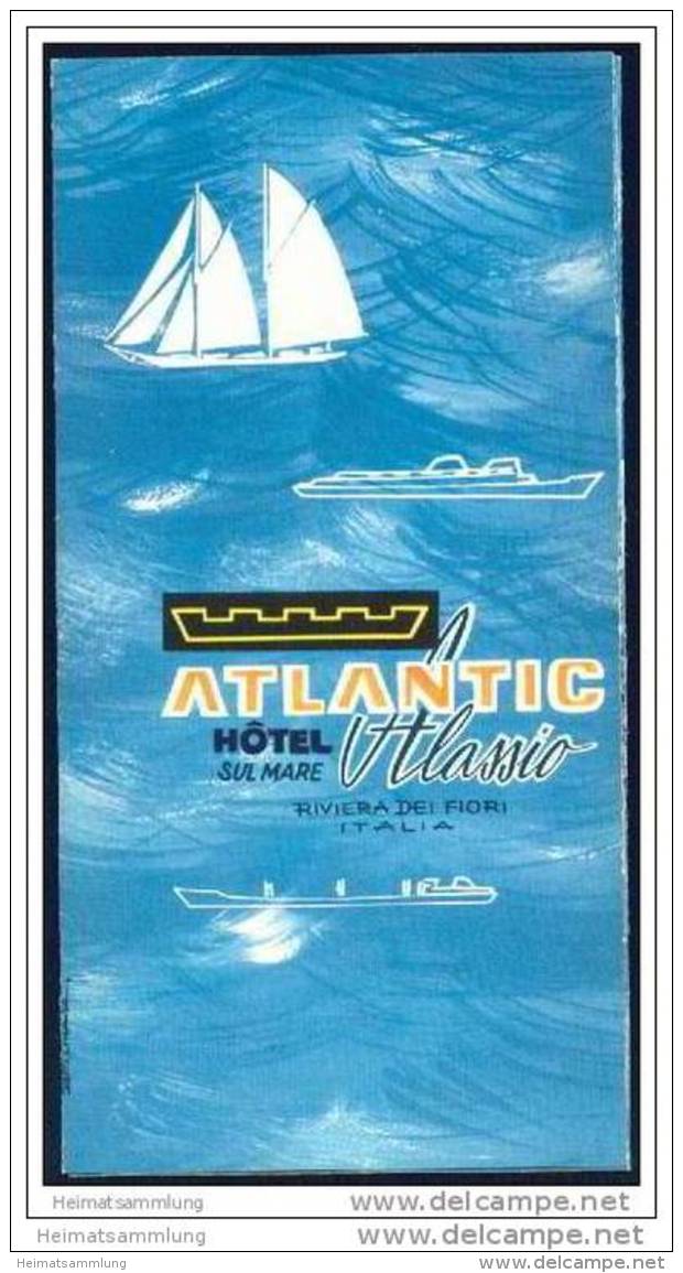 Alassio 70er Jahre - Atlantic Hotel Sul Mare - Faltblatt Mit 13 Abbildungen - Italia