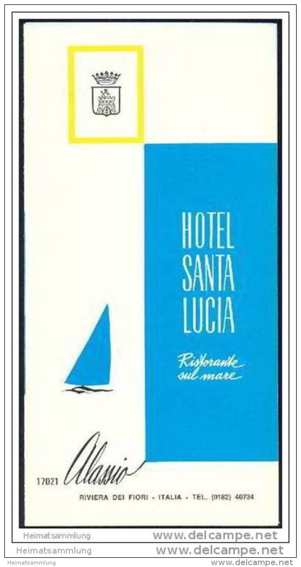 Alassio 70er Jahre - Hotel Santa Lucia - Faltblatt Mit 6 Abbildungen - Italia