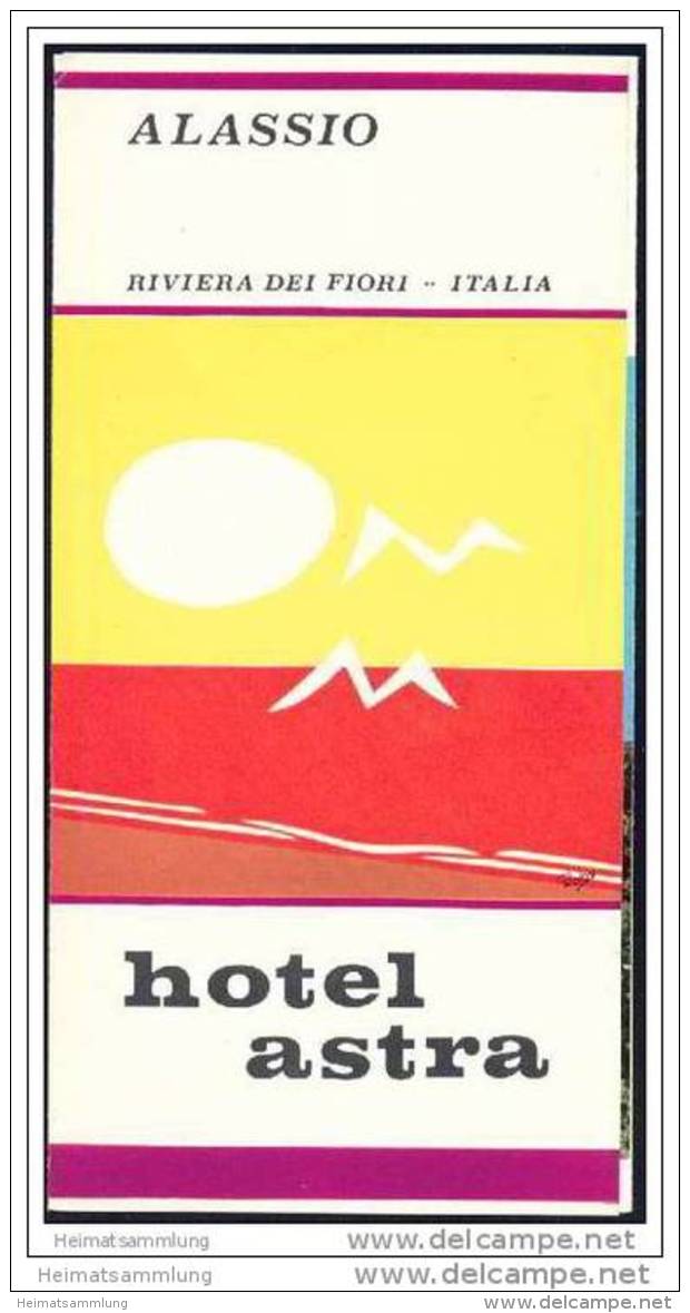 Alassio 70er Jahre - Hotel Astra - Faltblatt Mit 6 Abbildungen - Italië