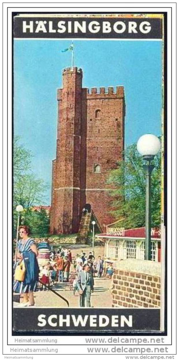 Schweden - Hälsingborg 1966 - Faltblatt Mit 10 Abbildungen - Stadtplan-Teilstück - Sweden