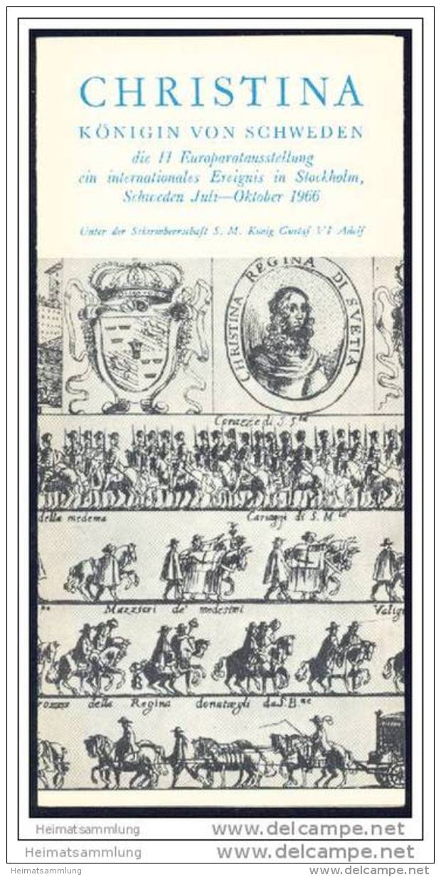 Schweden - Stockholm - Christina Königin Von Schweden - Faltblatt Zur Ausstellung 1966 - Reiseprospekte