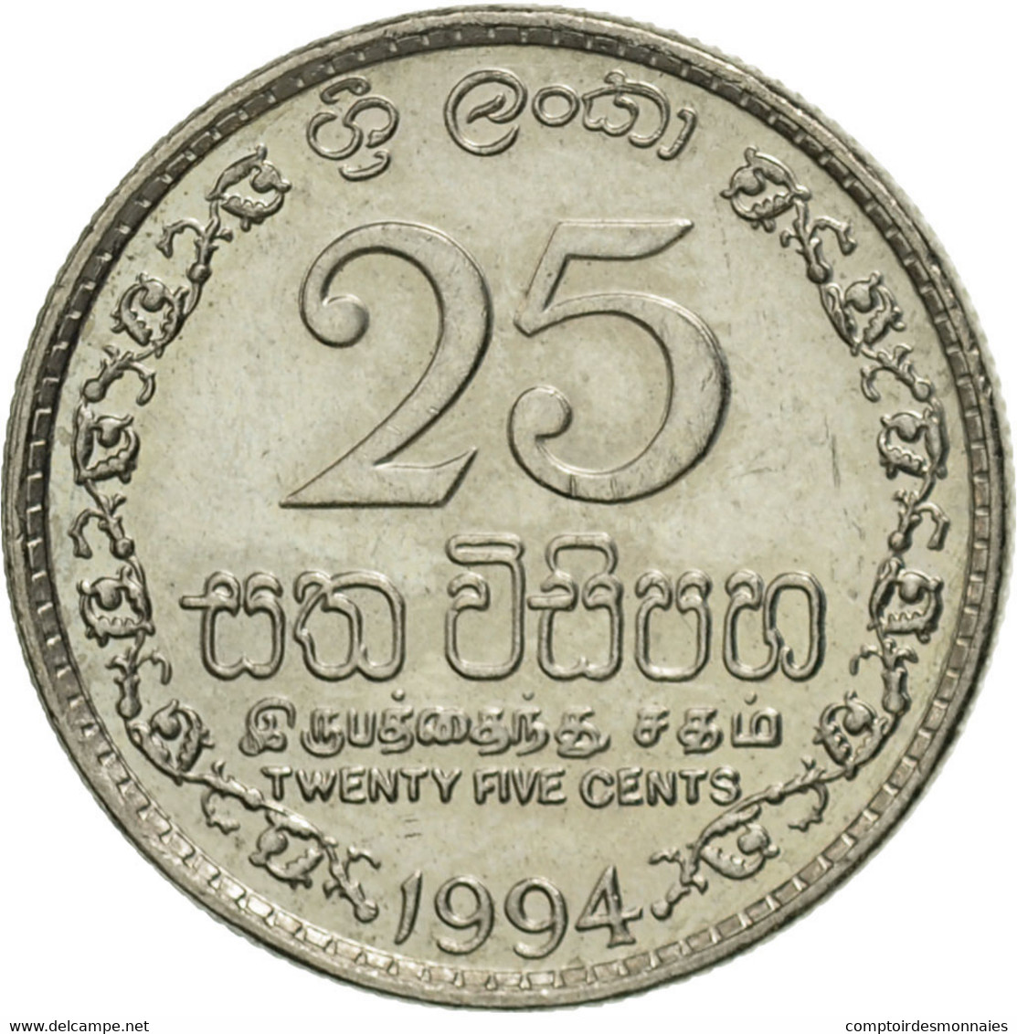 Monnaie, Sri Lanka, 25 Cents, 1994, TTB, Copper-nickel, KM:141.2 - Sri Lanka