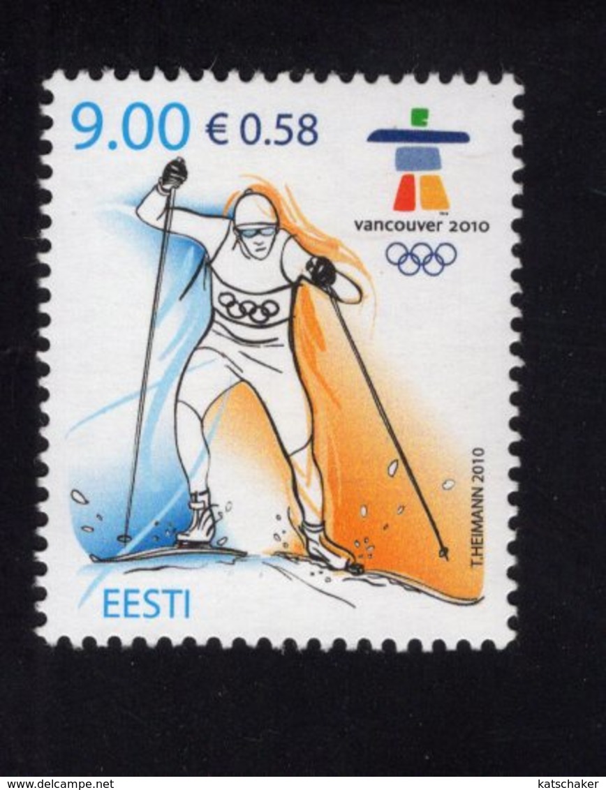 614175490 ESTLAND ESTONIA 2010 ** MNH  SCOTT 635 WINTER OLYMPICS VANCOUVER - Estonie