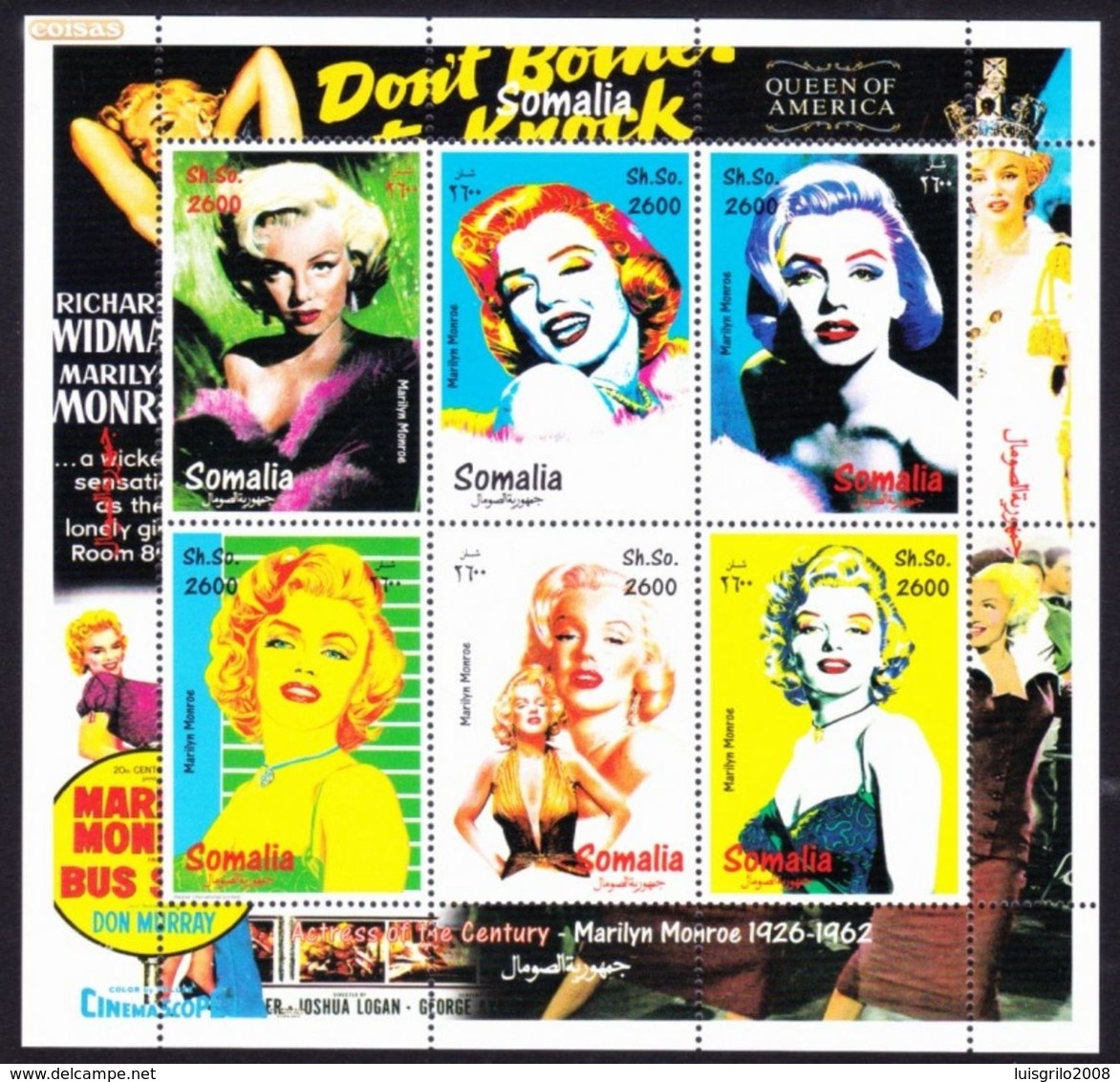 MARILYN MONROE - Queen Of America, Actress Of The Century, Somalia / MNH - Famous Ladies
