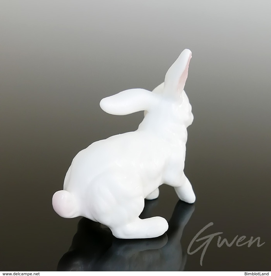 Miniature Ancienne Lapin 4 Cm Biscuit Porcelaine Creuse Animal Figurine Japon - Animals