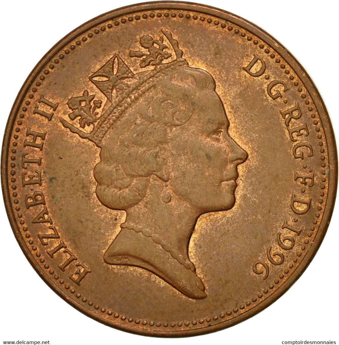 Monnaie, Grande-Bretagne, Elizabeth II, 2 Pence, 1996, TB, Copper Plated Steel - 2 Pence & 2 New Pence