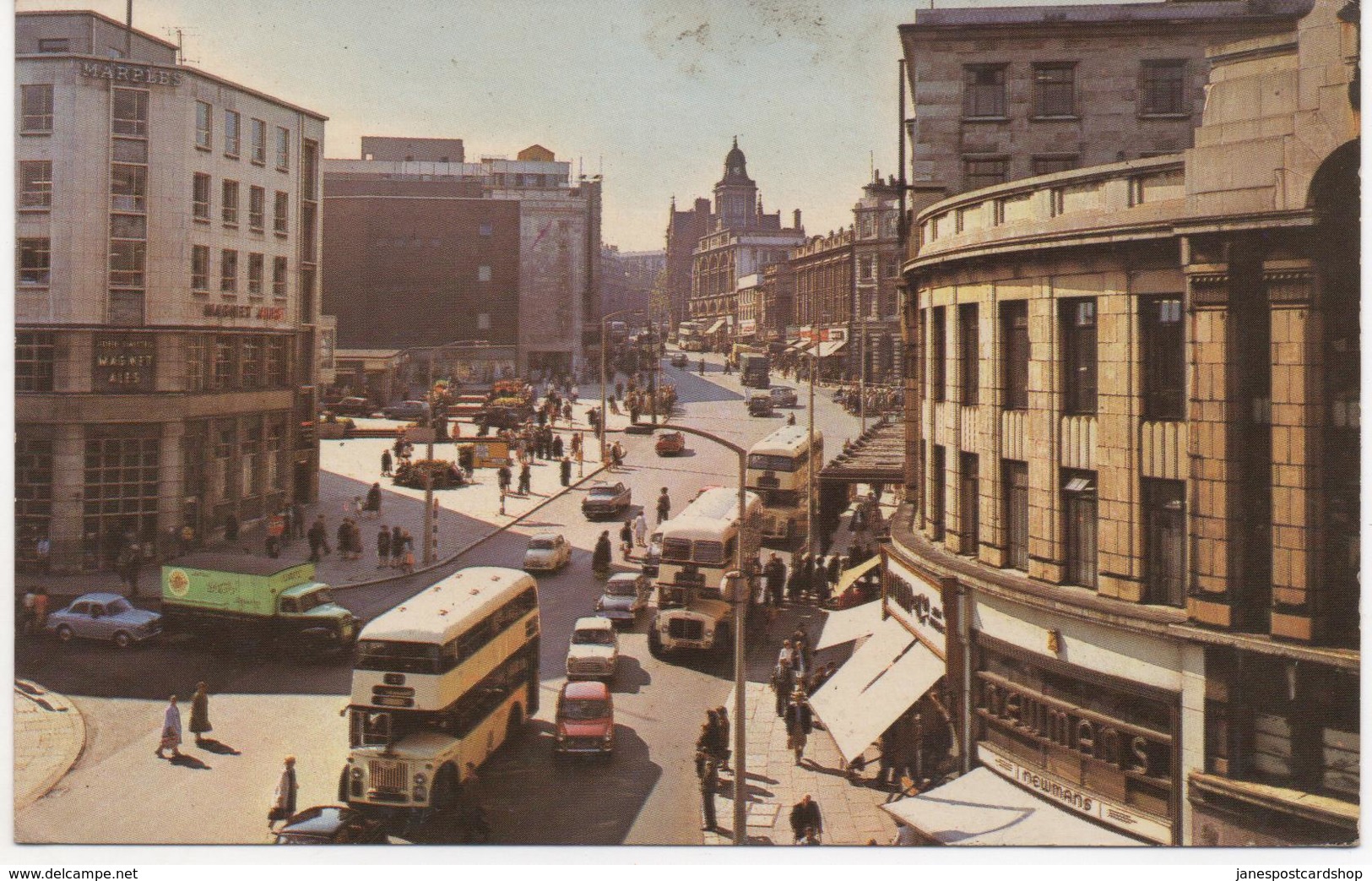 1960's POSTCARD HIGH STREET, SHEFFIELD - WITH BUSES - CARS ETC - Sheffield