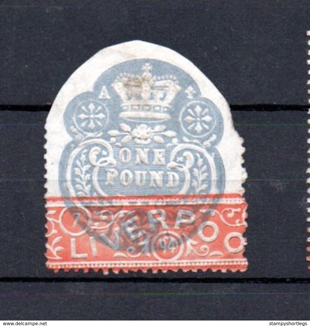 GB Revenue General Duty;  1890 One Pound Blue - Revenue Stamps