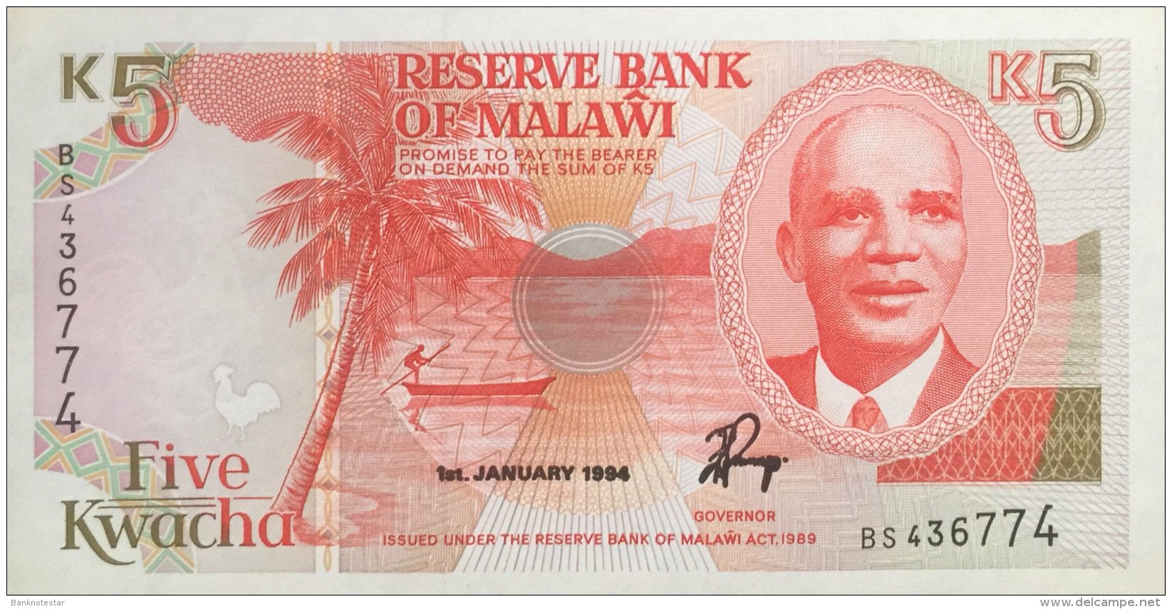 Malawi 5 Kwacha, P-24b (1.1.1994) - AU - Malawi