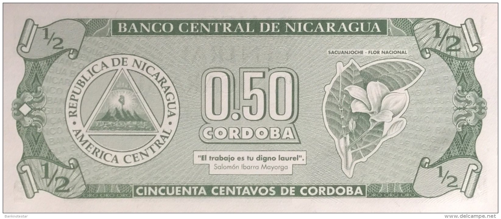 Nicaragua 1/2 Cordoba, P-172 (1992) - UNC - Nicaragua