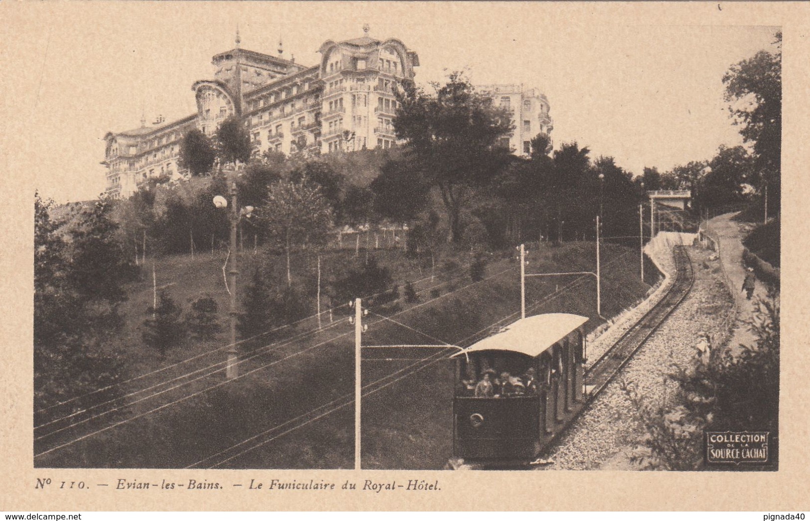 Cp , TRANSPORTS , ÉVIAN-les-BAINS , Le Funiculaire Du Royal-Hôtel - Funiculaires