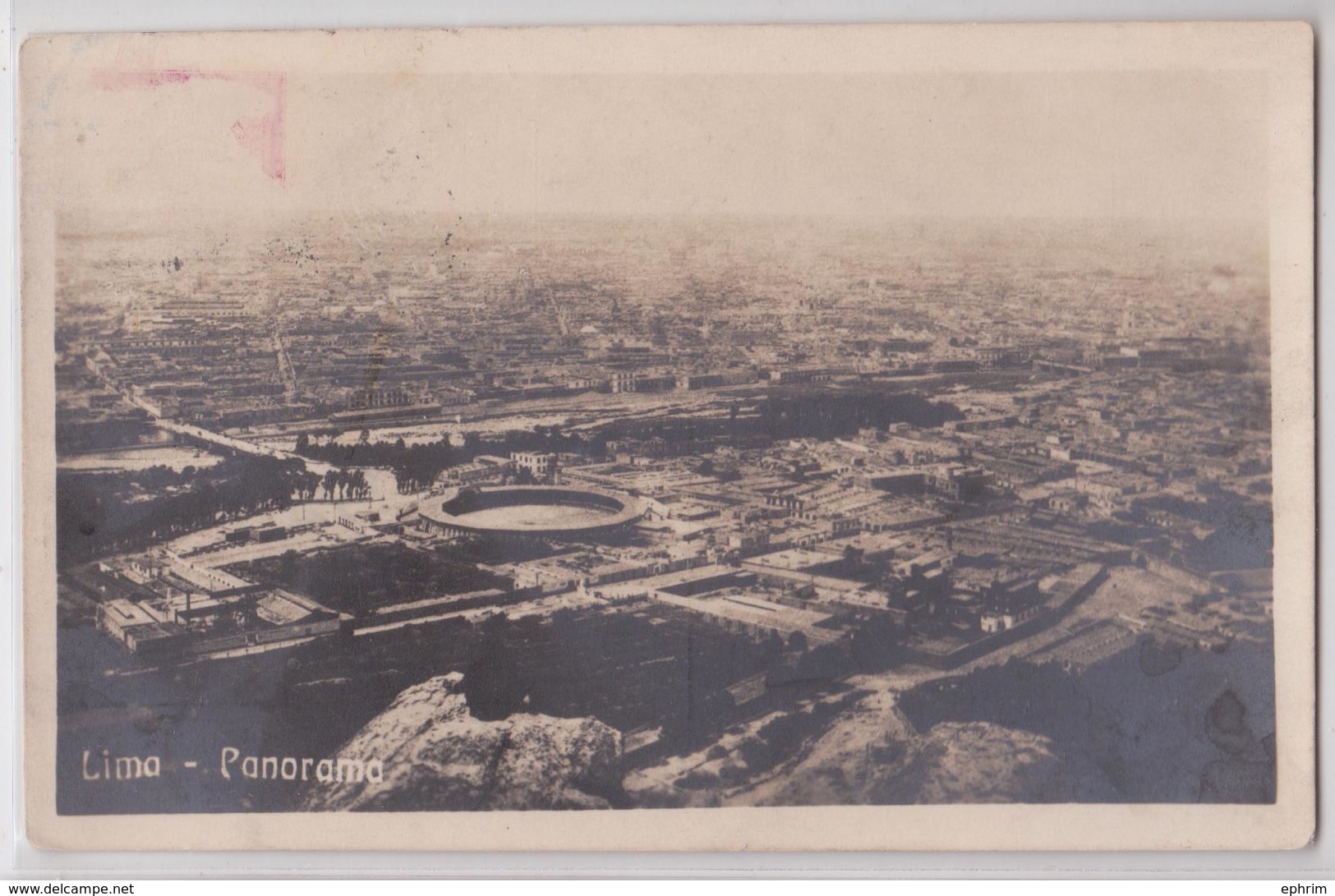 LIMA - Panorama Photo Postcard 1922 - Pérou