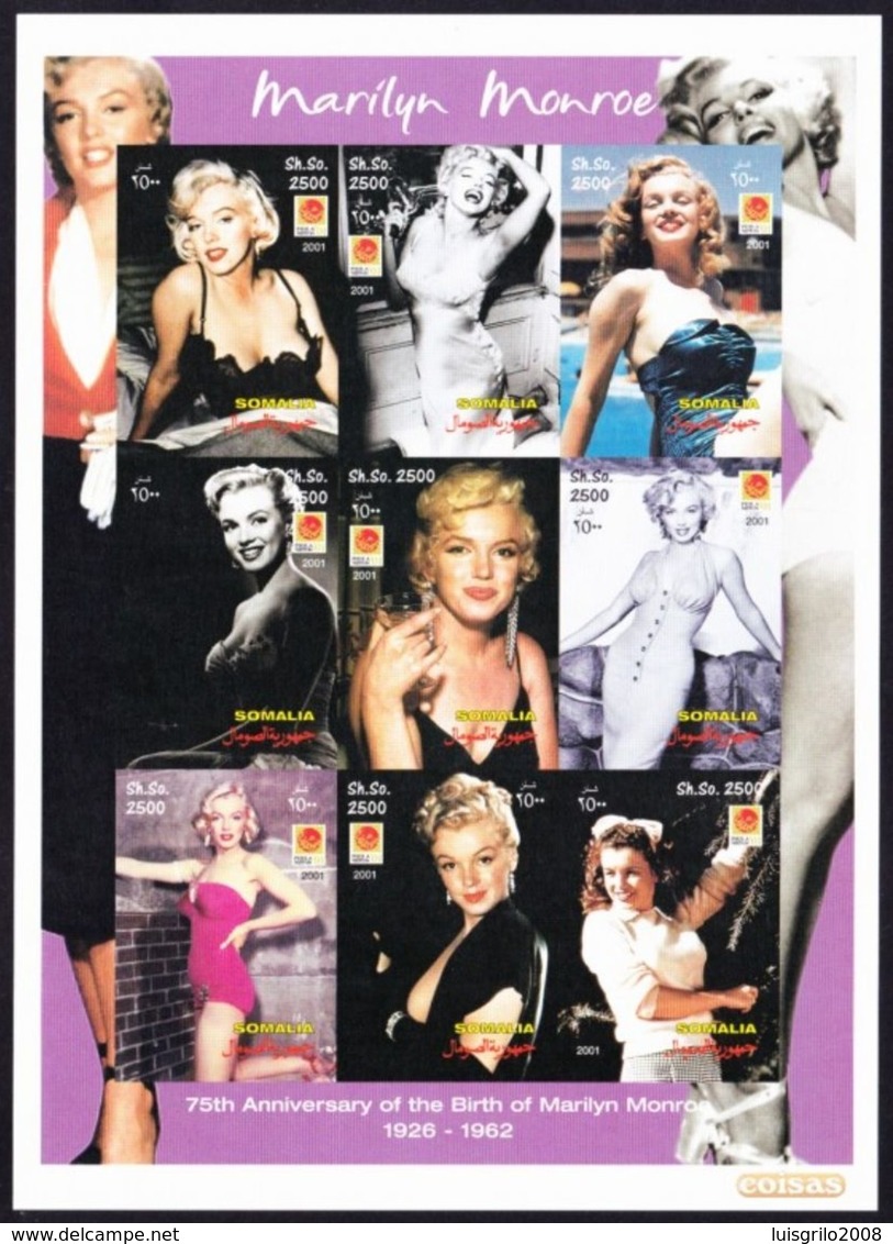 MARILYN MONROE - 75th Anniversary Of The Birth Of Marilyn Monroe 1926-1962, Somalia 2001 / Imperf. - MNH - Actors